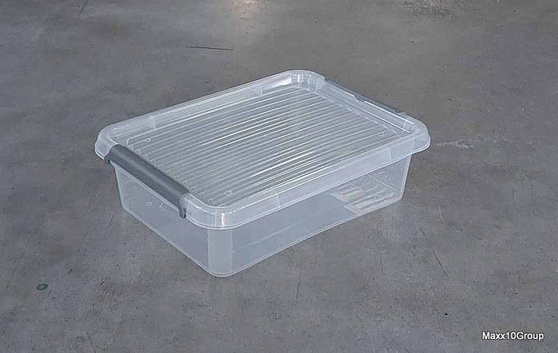 Pojemnik 8,5 l z pokrywka szare zamkniecie 39x39x11 cm / 8.5 l container with lid and gray closure 2.gat