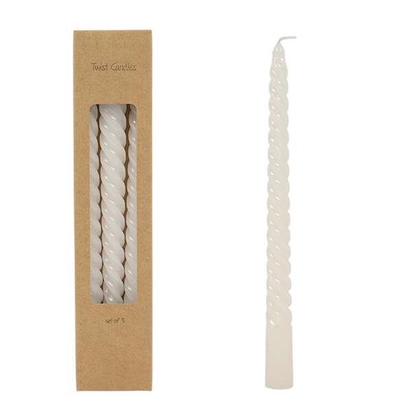 Swieczki 3 szt. 25 cm biale / Candles, 3 pcs. 25 cm, white