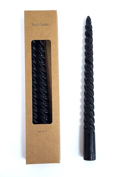 Swieczki 3 szt. 25 cm czarne / Candles, 3 pcs. 25 cm, black