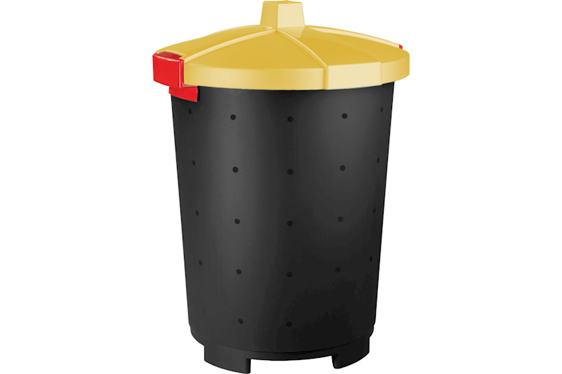 Mattis kosz z pokrywa 45L zolty KEEEPER / 45 liter waste bin with yellow cover