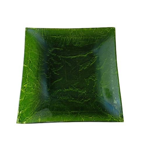 Talerz dekoracyjny szklany zielony 17899 PIER/Green decorative glass plate