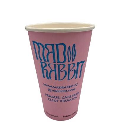 Kubek papierowy 400 ml (50 szt.) rozowy / Paper cup 400 ml (50 pcs.) pink