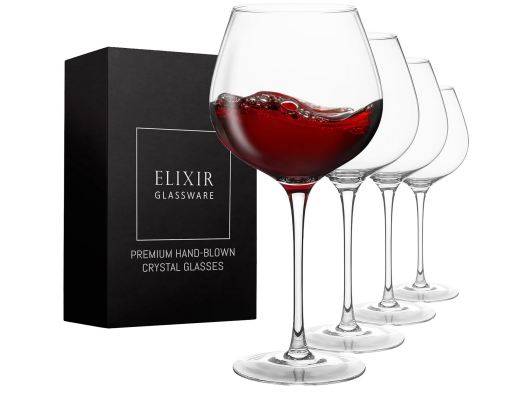 Kpl 4 szt kieliszek do wina 650 ml / Set of 4 wine glasses 650 ml - X0014ENUYR