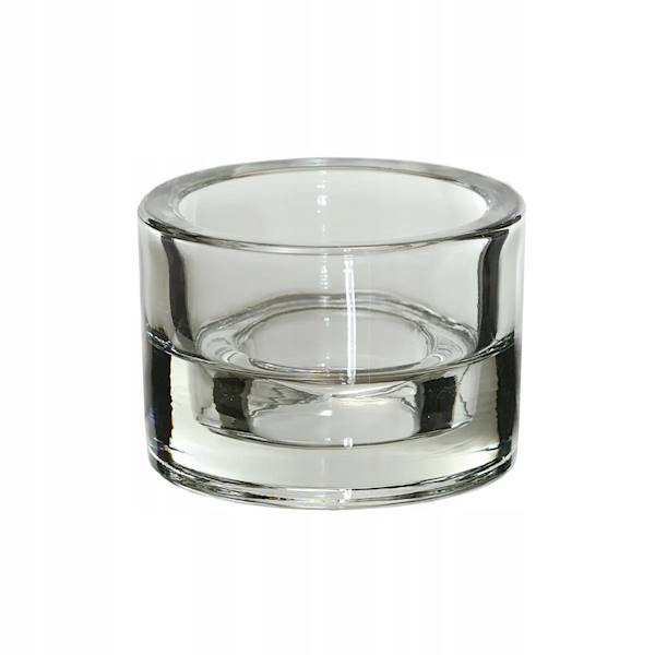 Swiecznik szklany przezroczysty 6 cm / Glass candlestick transparent 6 cm