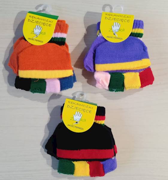 Rekawiczki MIX dzieciece bez palcow RD08 / MIX children's fingerless gloves