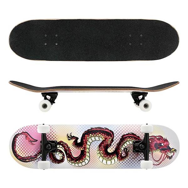 Deskorolka "Smok" zolto-czerwony / "Dragon" skateboard yellow-red