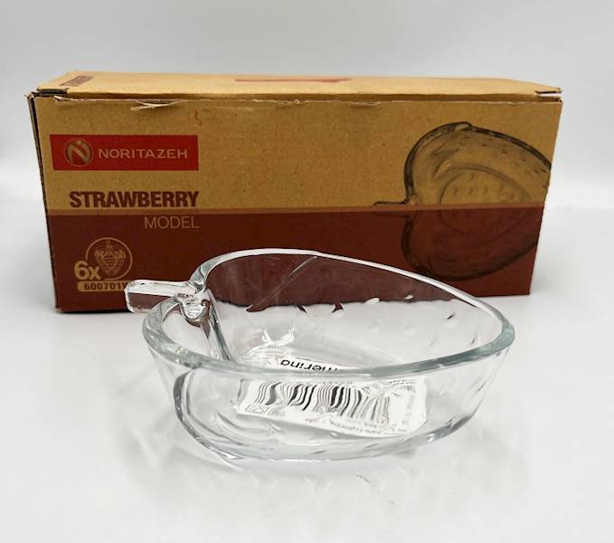 Szklana miseczka truskawka (kpl - 6szt.) TT11182 / Glass bowl strawberry (set - 6 pcs.)