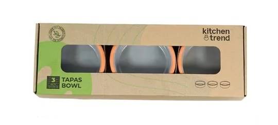 Miska Tapas 12 cm kpl 3 szt szara / Tapas bowl 12 cm set of 3 gray