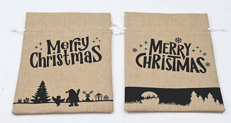 Torba materialowa na prezenty kpl - 2 szt TT12278 / Material gift bag set - 2 pcs