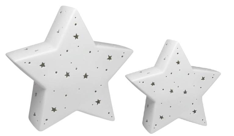 Gwiazdka ceramiczna LED (kpl - 2 szt) TT13930 / Ceramic LED star (set - 2 pcs)