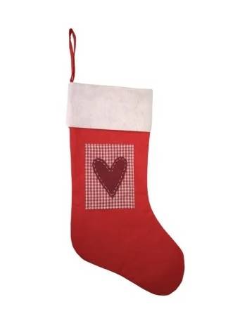 Swiateczna skarpeta 42 cm z wieszakiem czerwona TT12282 / Christmas stocking with hanger 42cm red