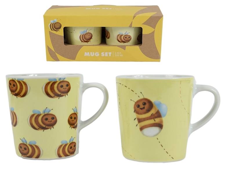 Kpl - 2szt. kubkow 330 ml "Trzmiel" P510888 / Set - 2 pcs. cups 330 ml "Bumblebee"