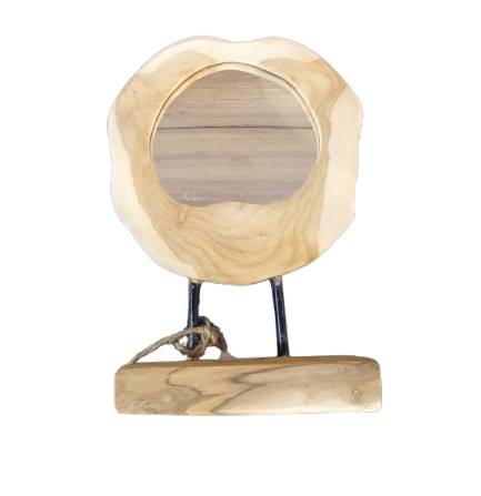 Lusterko drewniane ze stojakiem / Wooden mirror with stand
