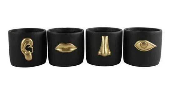 Doniczka ceramiczna czarna mix 786277 / Ceramic flowerpot black mix