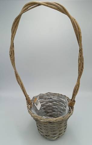 Oslona na doniczke wiklinowa wiszaca / Hanging wicker flowerpot cover