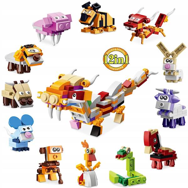 Klocki zwierzeta "Animal kingdom" 12 szt SM198A / Animal Kingdom Animal Blocks