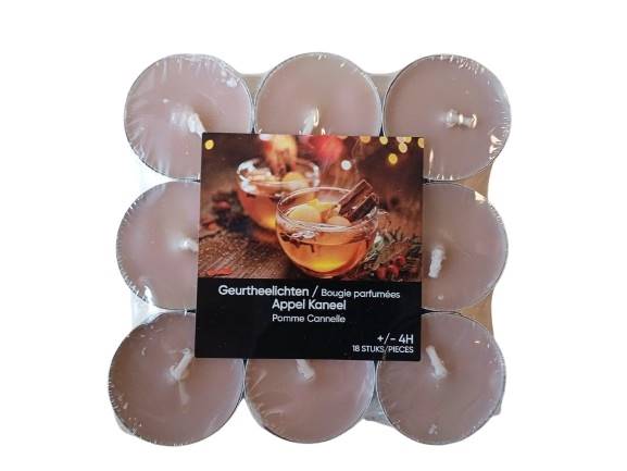 Swieczki tealight jablko cynamonowe (18 szt. -kpl.) 6179131 / Tealight candles apple cinnamon (18 pcs. -set)