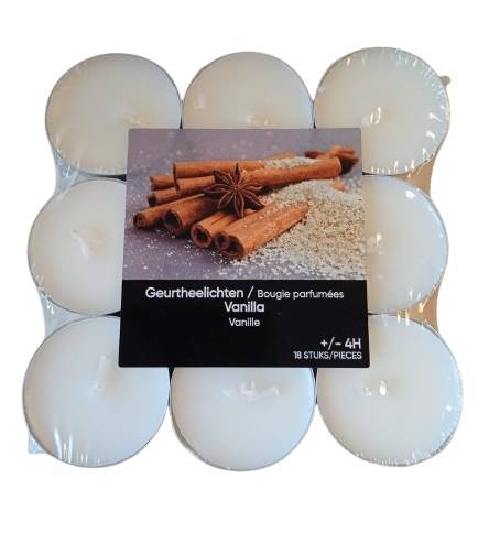 Swieczki tealight wanilia (18 szt. -kpl.) 6173557 / Vanilla tealight candles (18 pcs. -set)