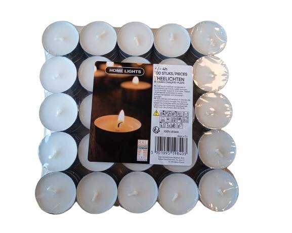 Swieczka tealight bezzapachowy podgrzewacz (100 szt. - kpl.) 6173559 / Tealight candle unscented warmer (100 pcs. - set)