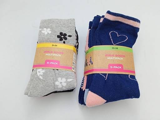 Skarpetki dziewczece 5 szt mix kolor rozmiar 2577275 / Girls socks 5 pcs mix color size