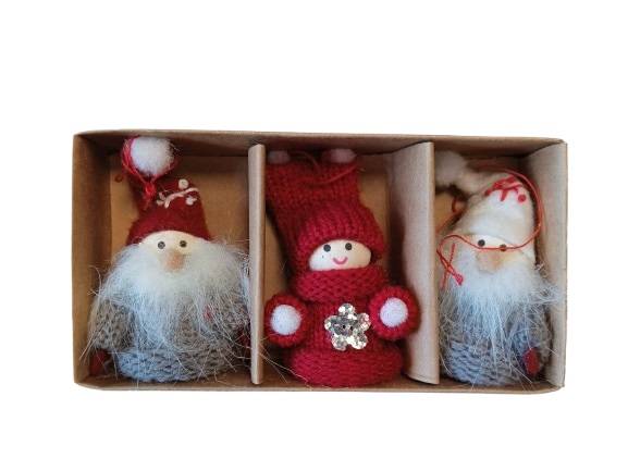 Zestaw 3 szt dekoracji gnomy TT10876 / Set of 3 gnomes decorations