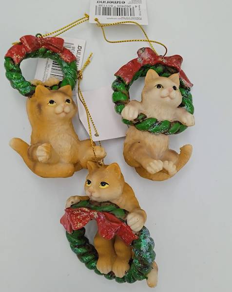 Zestaw 3 szt figurek wiszacych kot TT11203 / Set of 3 hanging cat figurines