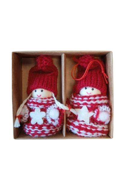 Zestaw 2 szt. ozdobnych gnomow TT10878 / Set of 2 pcs. gnome decorative hangers