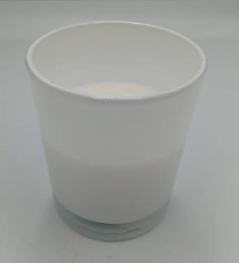 Swieca szklo biala duza / Large white glass candle