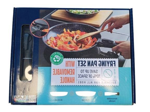 Zestaw patelni 24cm i 28 cm + uchwyt 3016465 / Frying pan set with removable handle