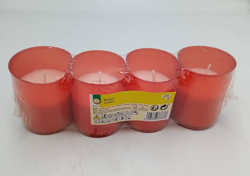 Swieczki czerwone 4 szt / Red candles 4 pcs