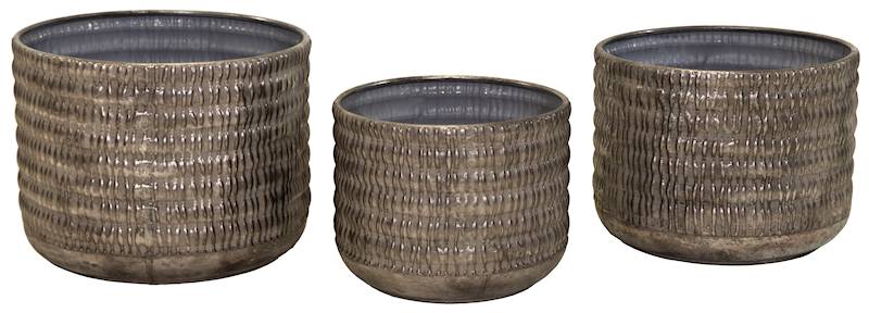 Doniczki metalowe KPL. - 3 SZT. - 134786 / Metal flowerpots set - 3 PCS