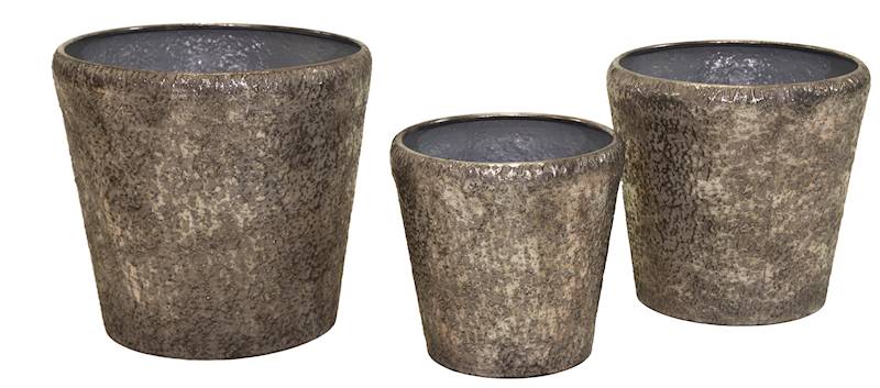 Doniczki metalowe KPL. - 3 SZT. - 134834 / Metal flowerpots set - 3 PCS