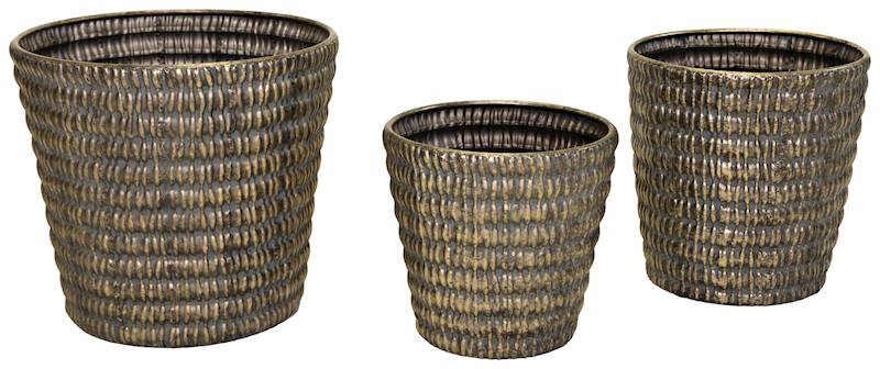 Doniczki metalowe KPL. - 3 SZT. - 134794 / Metal flowerpots set - 3 PCS