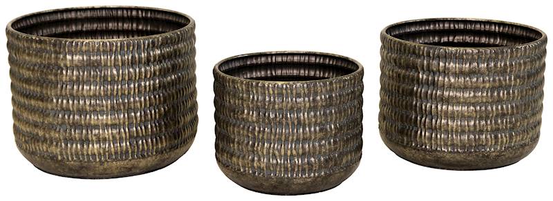 Doniczki metalowe KPL. - 3 SZT. - 134782 / Metal flowerpots set - 3 PCS