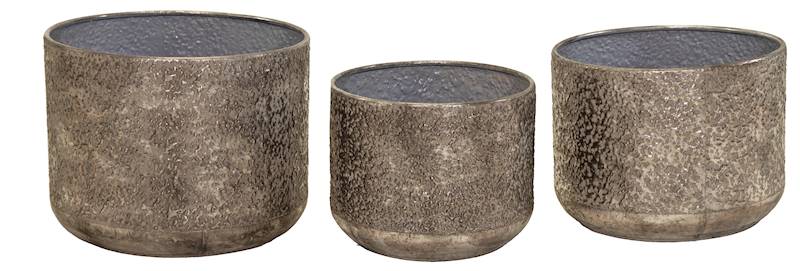 Doniczki metalowe KPL. - 3 SZT. - 134822 / Metal flowerpots set - 3 PCS