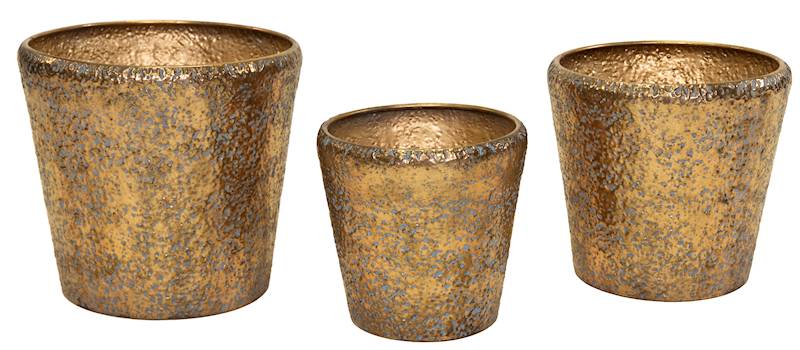 Doniczki metalowe KPL. - 3 SZT. - 134826 / Metal flowerpots set - 3 PCS