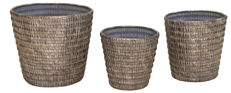 Doniczki metalowe KPL. - 3 SZT. - 134798 / Metal flowerpots set - 3 PCS