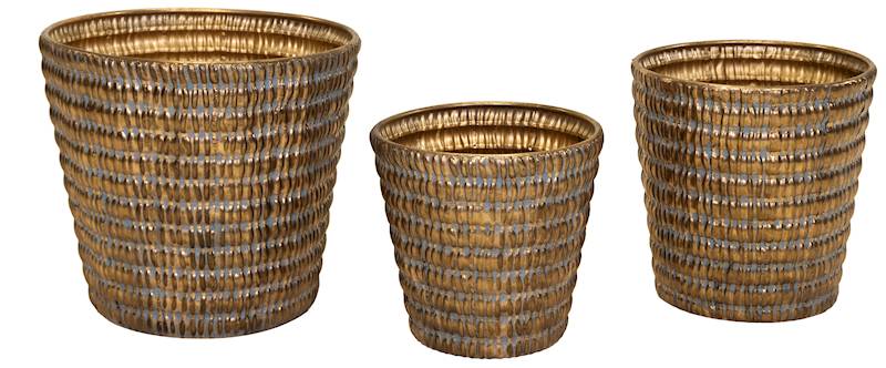 Doniczki metalowe KPL. - 3 SZT. - 134790 / Metal flowerpots set - 3 PCS