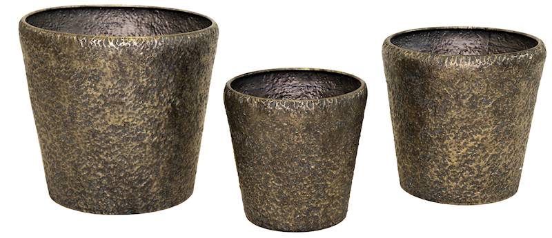 Doniczki metalowe KPL. - 3 SZT. - 134830 / Metal flowerpots set - 3 PCS