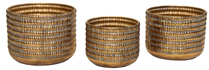 Doniczki metalowe KPL. - 3 SZT. - 134778 / Metal flowerpots set - 3 PCS