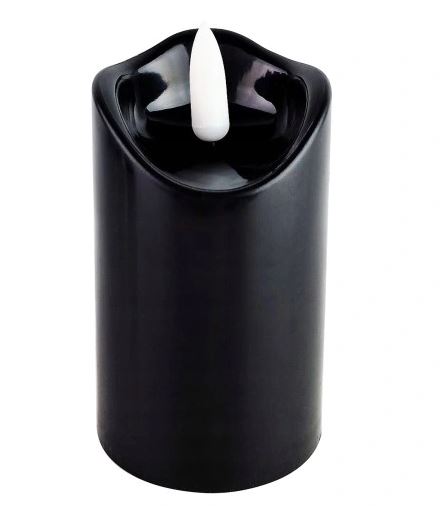 Swieca czarna Led Cortina mala 5x9,5 cm / Cortina black LED candle small