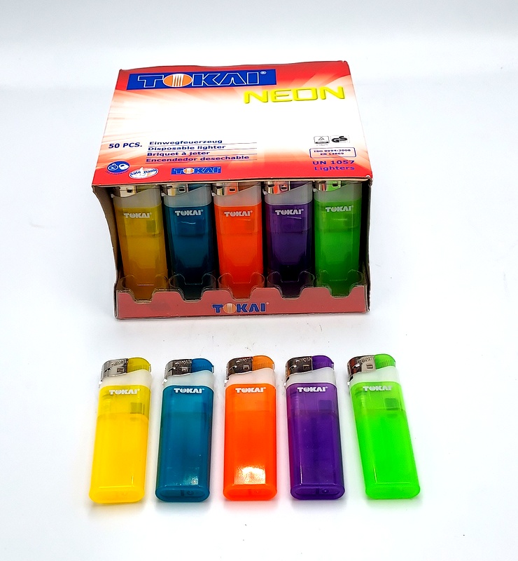 Zapalniczka TOKAI neon 50pcs. / Lighter mix color 50 pcs