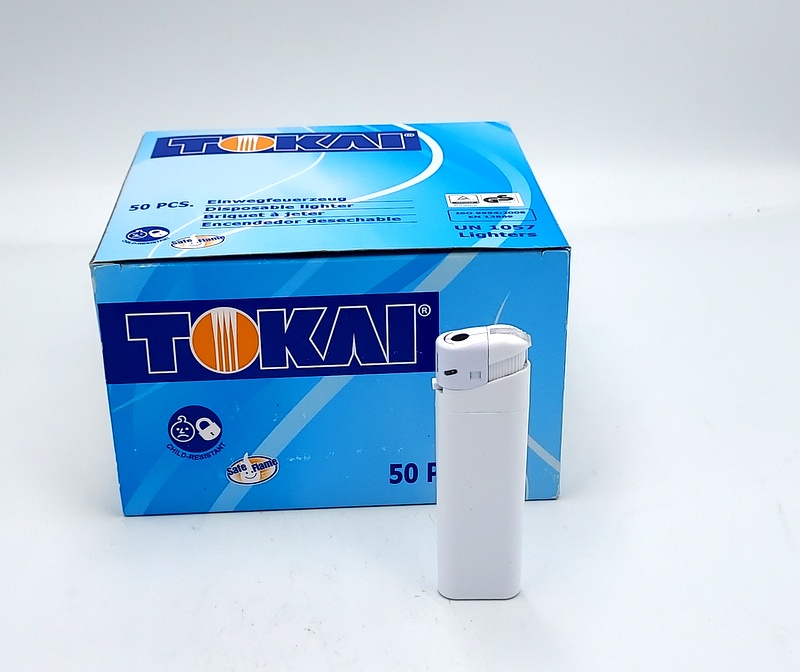Zapalniczka TOKAI biala 50 pcs. / White lighter 50 pcs
