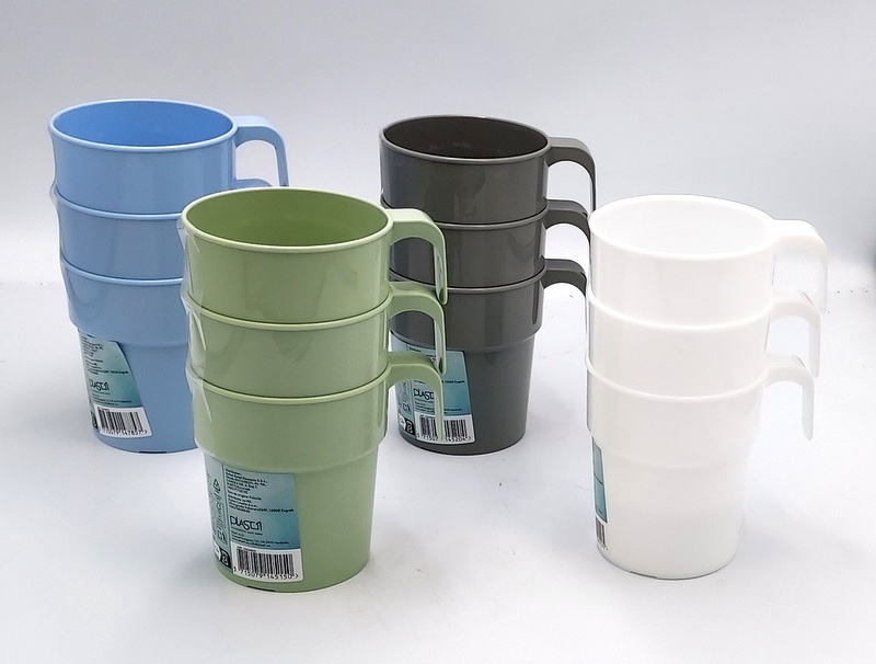 Kubek na kawe 3 szt mix kolor 3205802 / Plastic coffee cup mix color