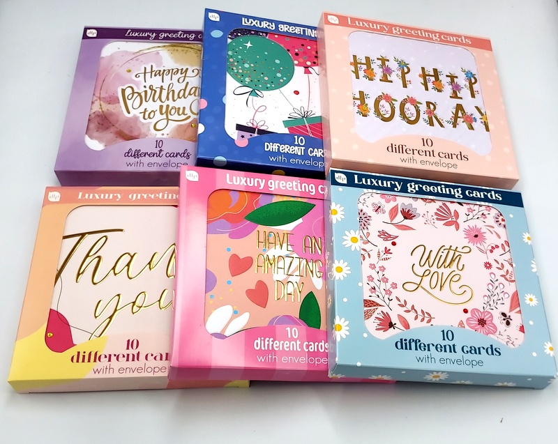 Luksusowe kartki okolicznosciowe z koperta 10 szt mix 3208856 / Luxury greeting cards, 10 pieces, with envelope