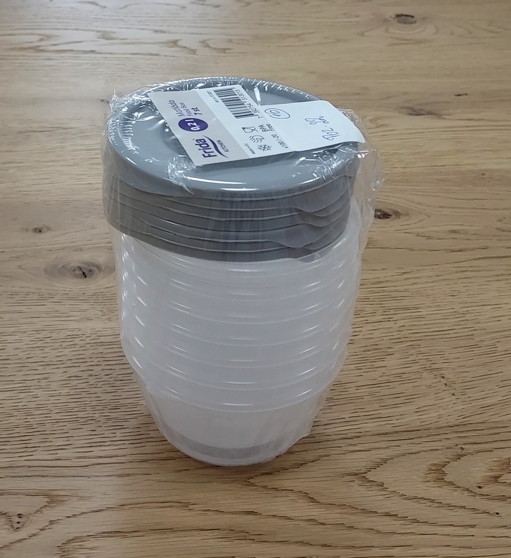 Zestaw 7x pojemnik na zywnosc okragly 0,2 l miejski szary Keeeper / Set of 7 round food containers 0.2 l city gray