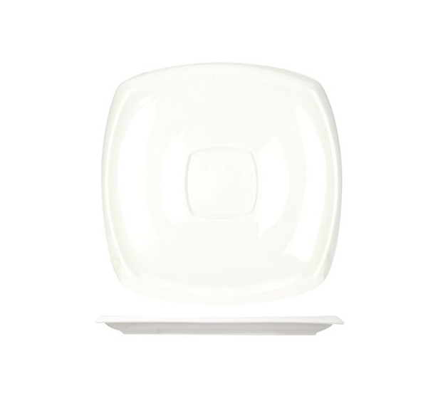 Spodek porcelanowy bialy 9X9CM P448106S BS002 / White porcelain saucer