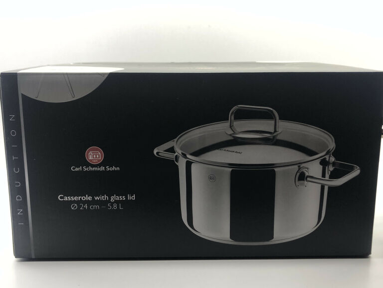 Garnek z pokrywka 5,8 L 24 cm Carl Schmidt Sohn / Pot 5,8 L 24 cm with glass lid