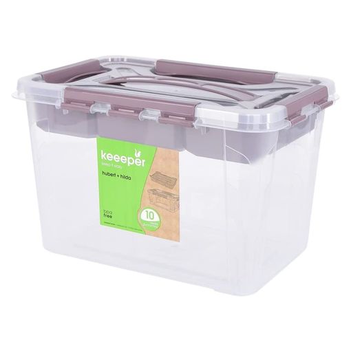 hubert & hilda pojemnik do przechowywania z wkladem + pokrywka 6,6 l szarobrazowy Keeeper / storage container with insert 6.6 l gray-brown