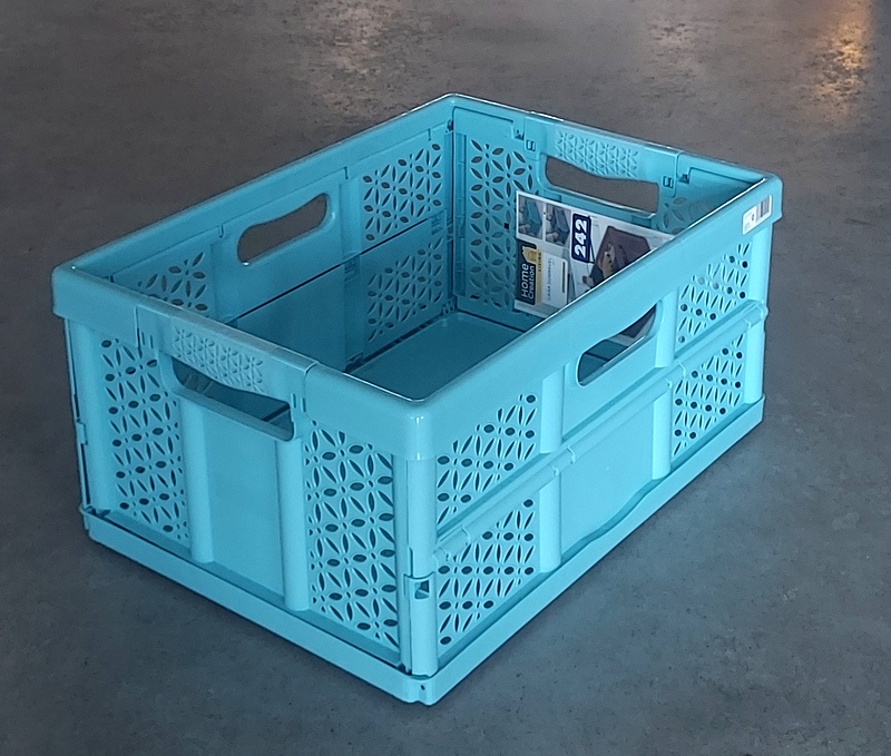 Kosz skladany z miekkimi uchwytami 32 l niebieski Keeeper / Folding basket with soft handles 32 l blue